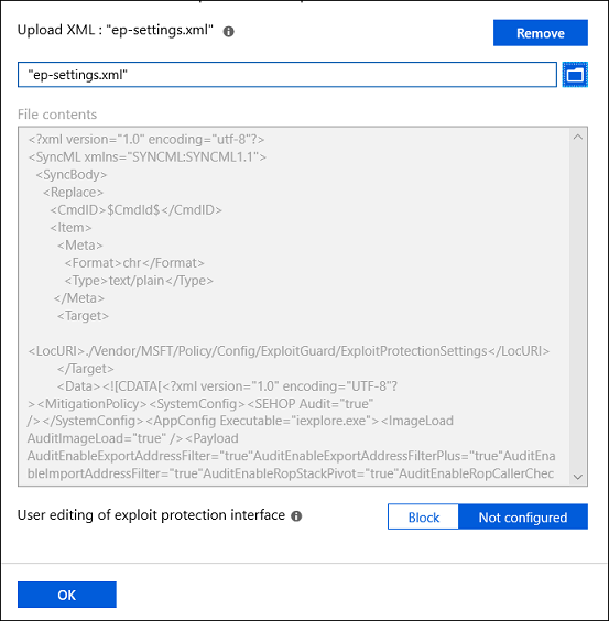 The Enable network protection setting in Intune