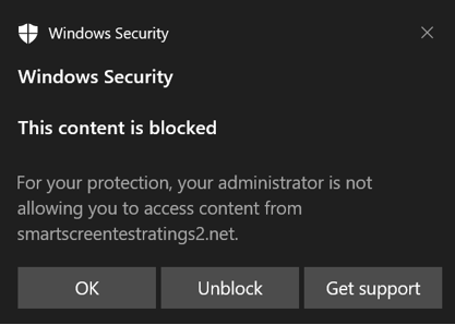 Windows Security notification for network protection.