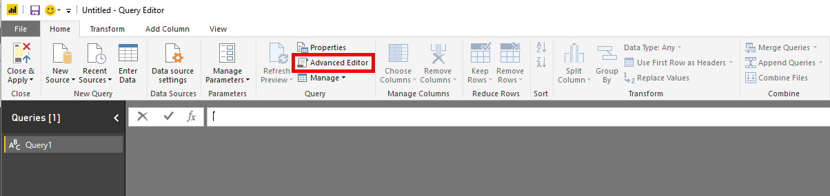 The Advanced Editor menu item