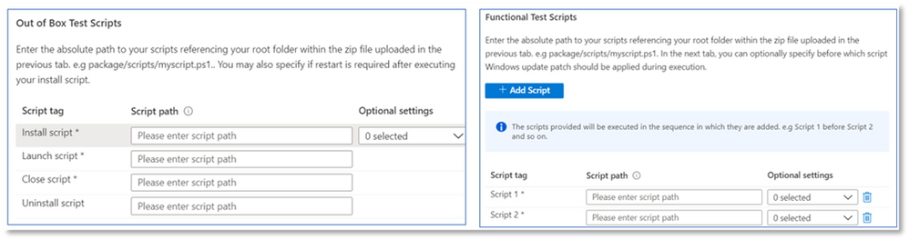 Upload up to 8 scripts with functional tests.