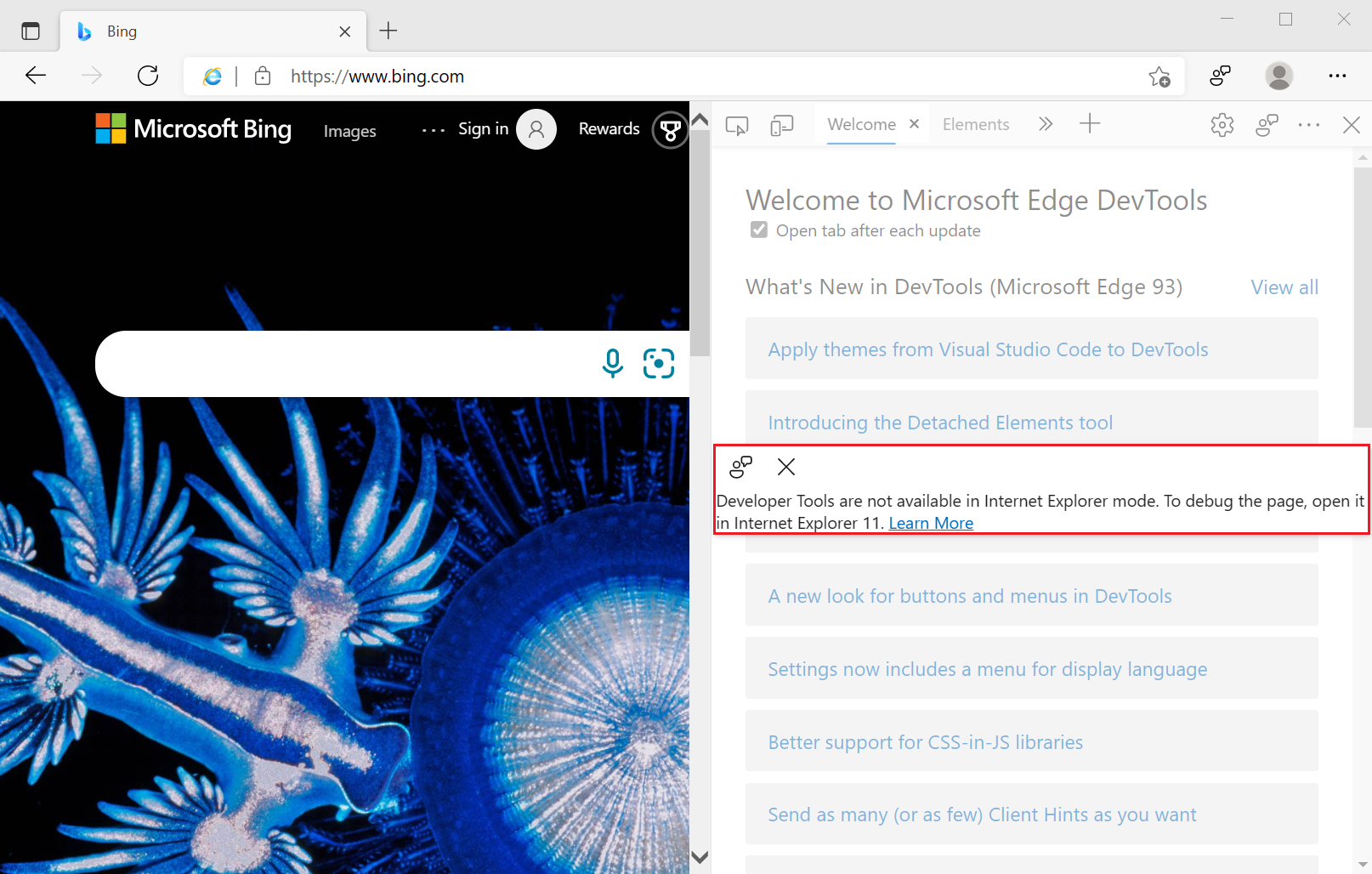 Use DevTools in Internet Explorer mode - Microsoft Edge