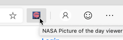 Icon on the toolbar to open your extension.