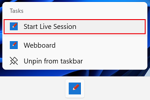 Common tasks are listed in the Taskbar's right-click menu.