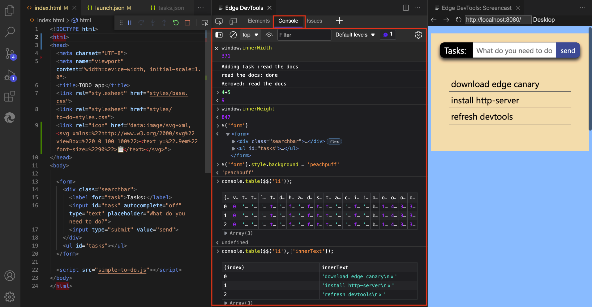 The DevTools Console inside the extension as an own tab.