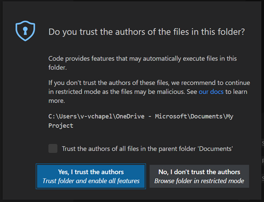 Do you trust the authors in the files of this folder?