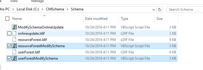 Screenshot showing the schema folder.