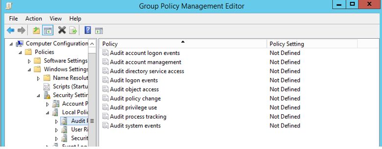 Group policy management editor - screenshot