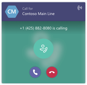 Screenshot of an incoming call notification.