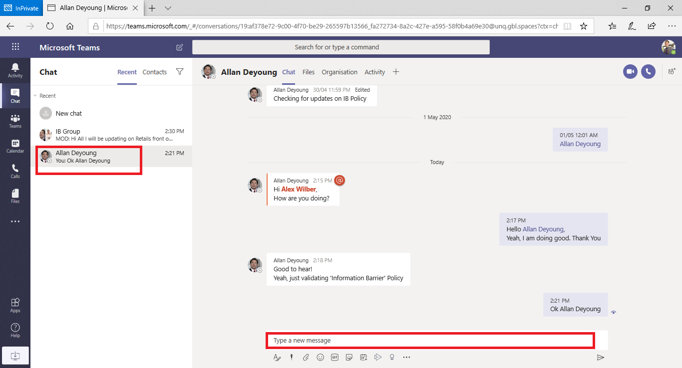 Screenshot showing user user chat.