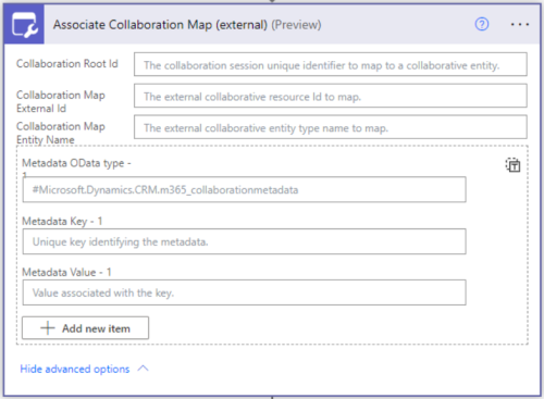 Screenshot shows how to associate collaboration map.