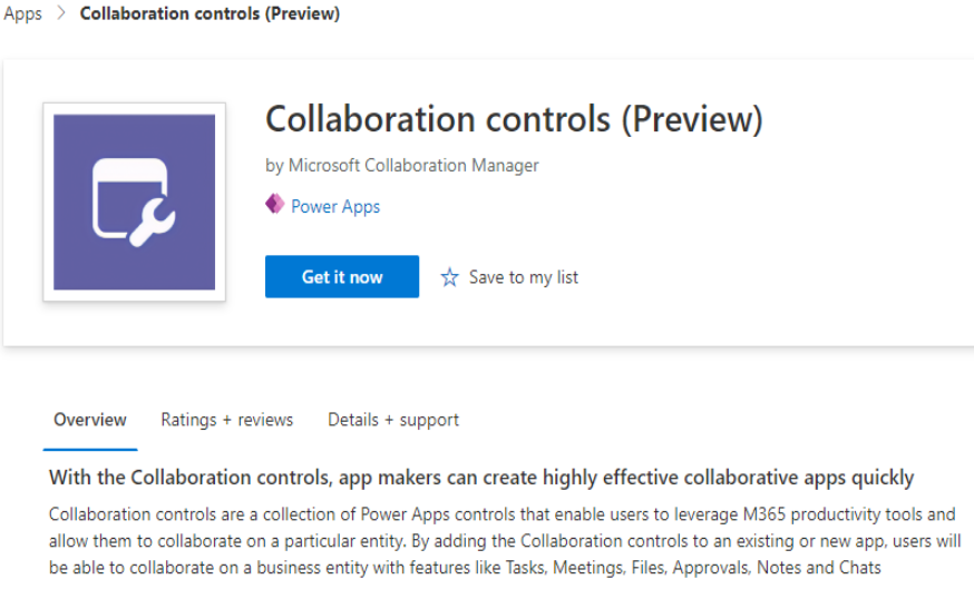 Screenshot of Get it now button to show Collaboration control.