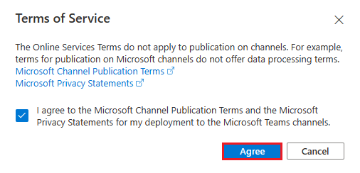 Screenshot shows the acceptance of terms of service.