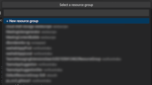 Screenshot show the resource group option for provisioning.
