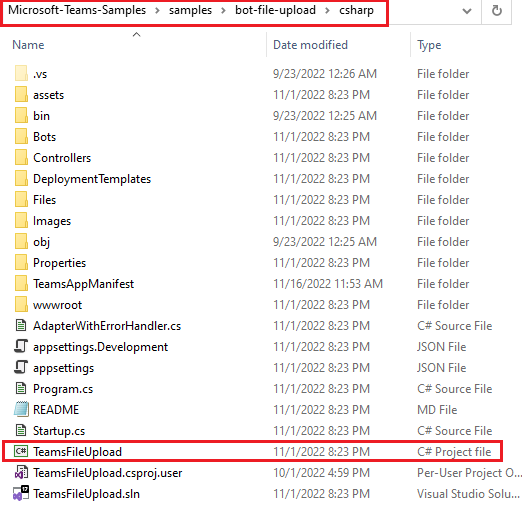 Screenshot shows the option to select sample folder.
