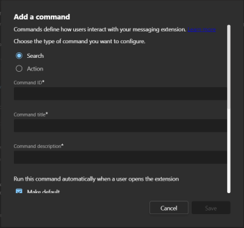Screenshot of image showing Add a Command dialog.