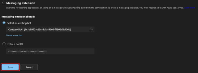 Screenshot of image showing Message extension pane.