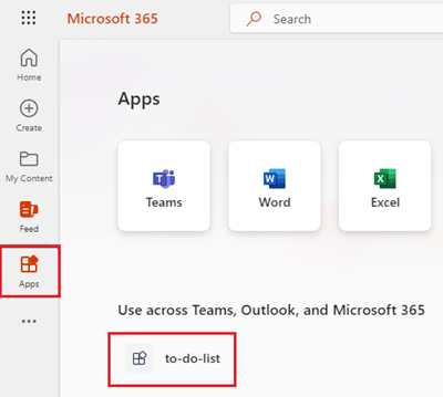 Click on the 'More apps' option on the side bar of office.com to see your installed personal tabs