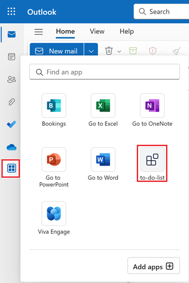 Click on the ellipses ('More apps') option on the side bar of outlook.com to see your installed personal tabs