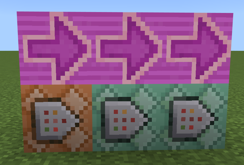 Image showcasing CommandBlock Arrows pointing to the right of the image