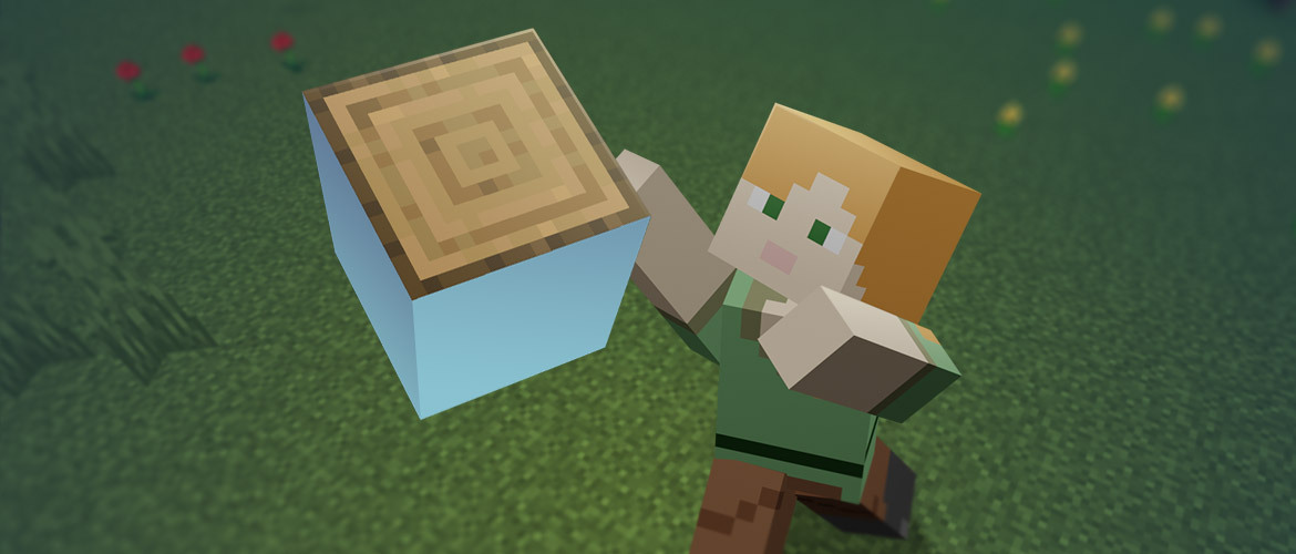 Image of Alex holding the completed custom block