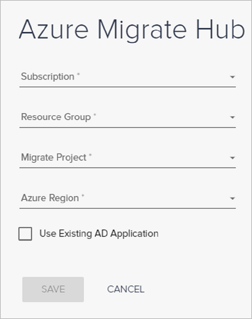 Add Azure Migrate settings