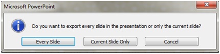 Screenshot of every slide option in PowerPoint dialog box.