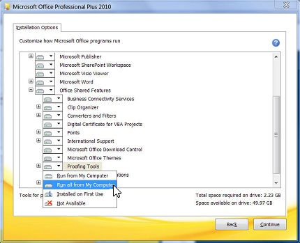2010 microsoft word spell check in french not english