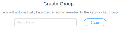 Enter the name to create a new Kaizala group.