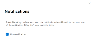 NOtifications setting in the SharePoint admin center