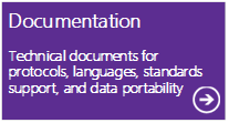Technical documents for protocols, languages, standards support, and data portability
