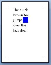 The shape is horizontally positioned relative to the column of text underneath it. The shape is right aligned to the right edge of the text block