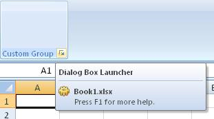 A dialog box launcher control