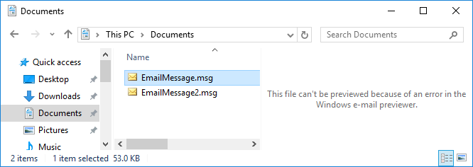 view msg files in finder windows 10