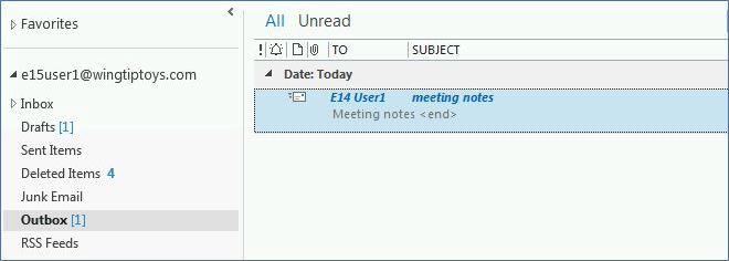 where is outbox in outlook 10