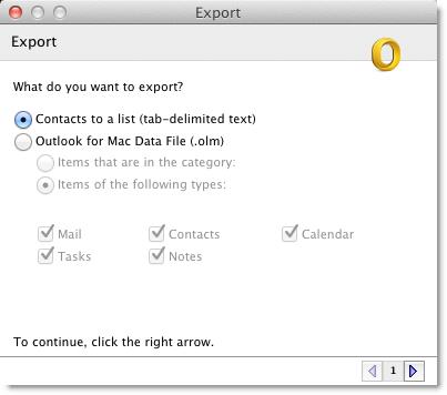 how to export contacts from outlook on a mac