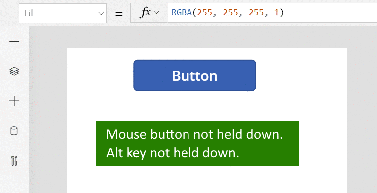 Animation showing the effect of starting by holding down the alt key select a button control.