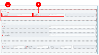 Customize a card form in timeline - Header