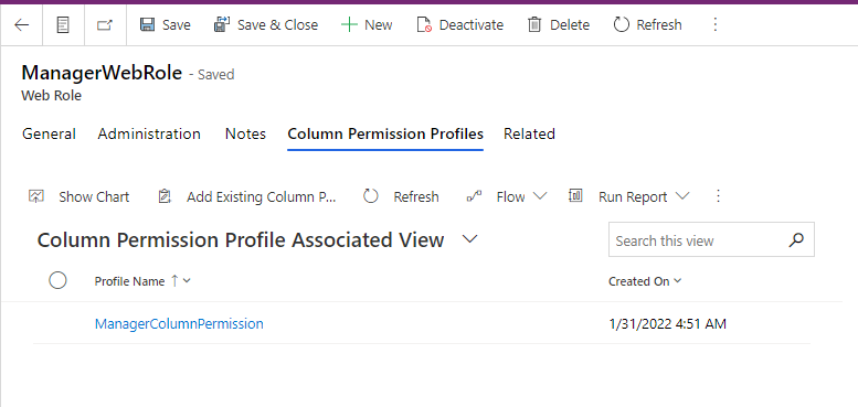 Adding column permission profiles.
