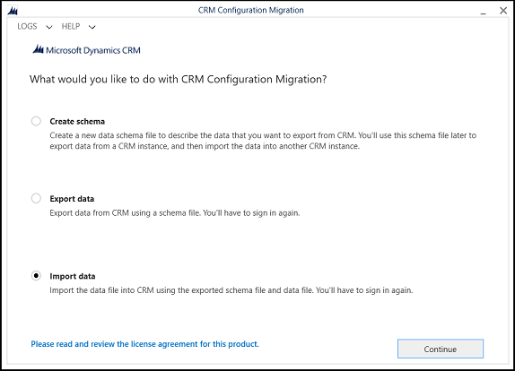 microsoft dynamics 365 crm configuration migration tool