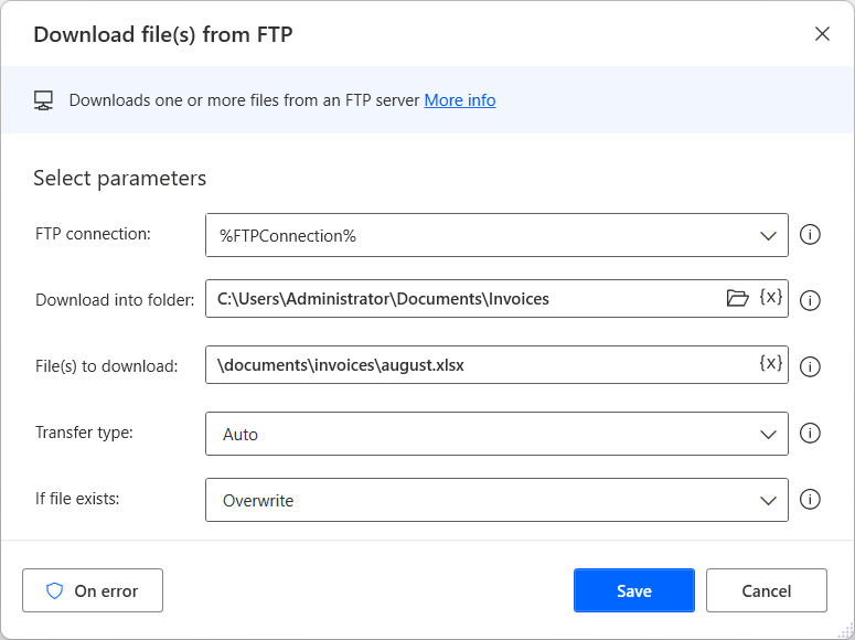 how to automate ftp download in windows