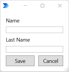 Screenshot of the displayed custom form.