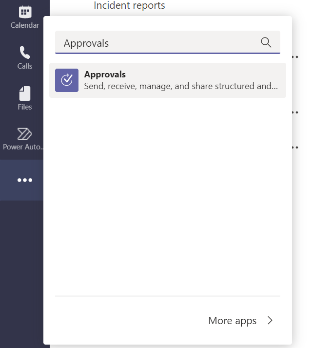 Screenshot of the More added apps option in Microsoft Teams.