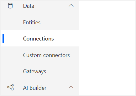 A screenshot of the connections tab.