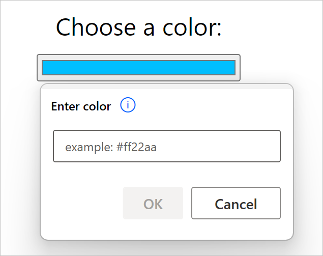 Screenshot of the color picker custom screen.