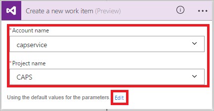 Create a new work item - example.