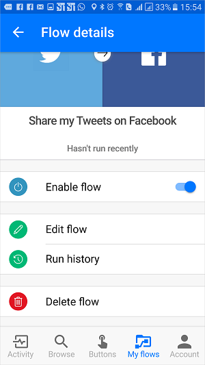 Options to manage flows