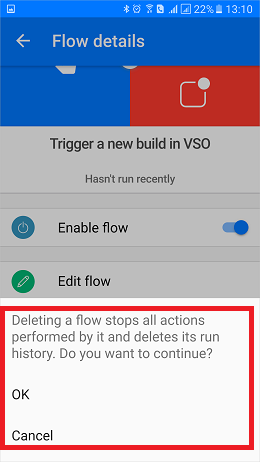 Delete flow warning image