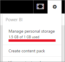 Screenshot of the storage capacity, showing the limit has been reached.