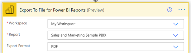 Select export format in Power Automate.