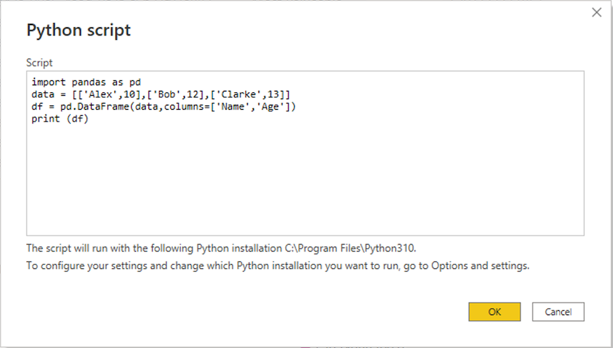 Sample Python script